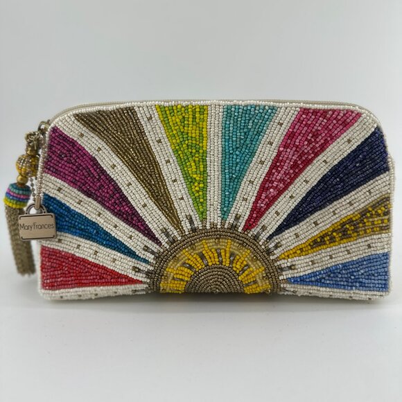 Mary Frances Rise & Shine Beaded Crossbody Bag. - Picture 3 of 6